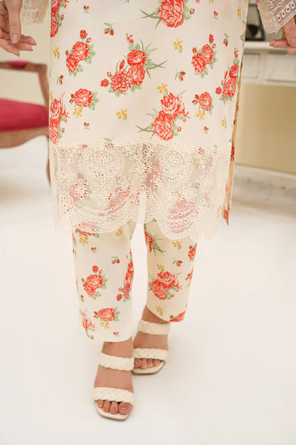 Baroque Printed Linen With Emb Patches 3PC