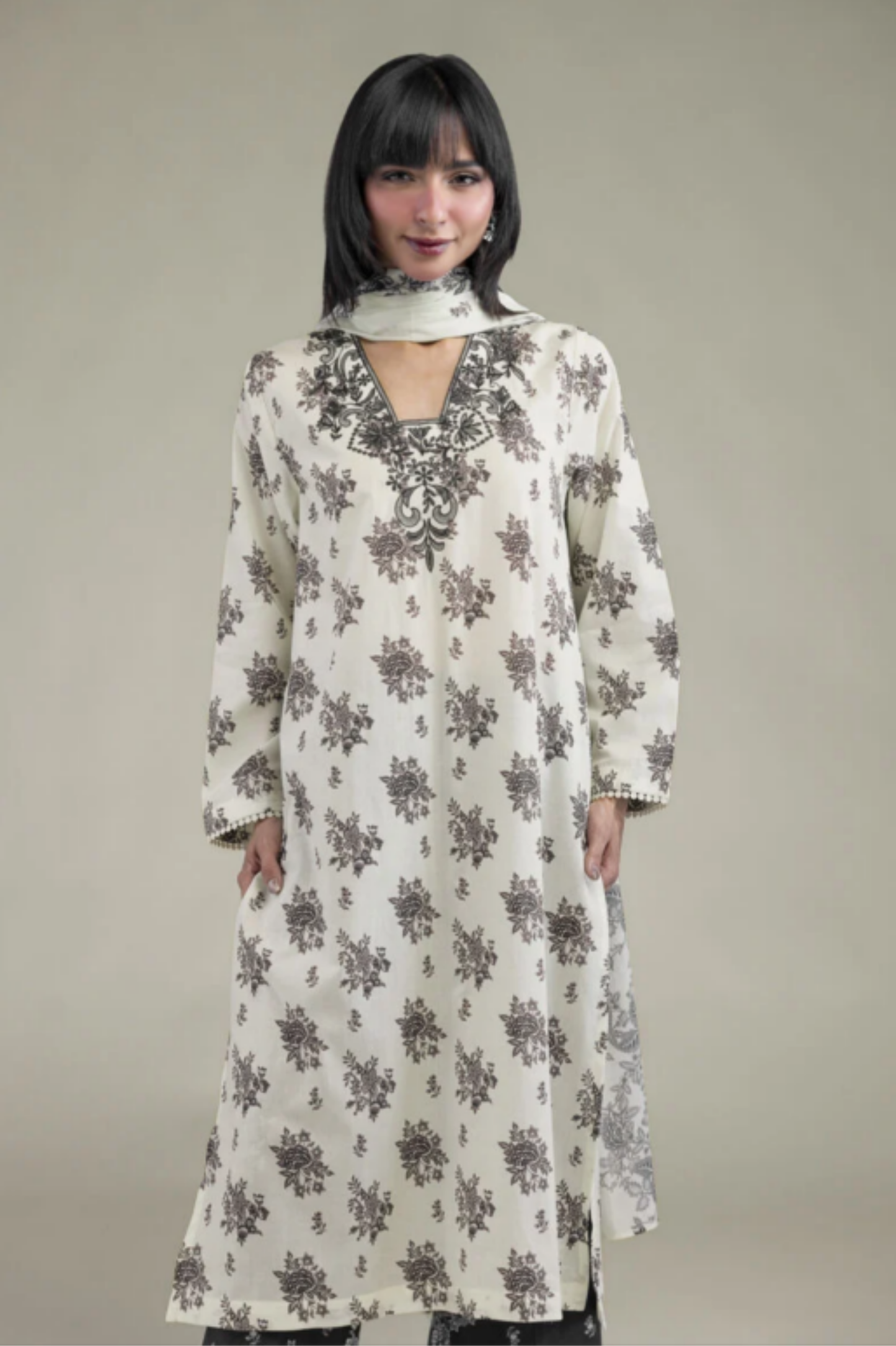 Khaadi Embroidered Lawn 3PC