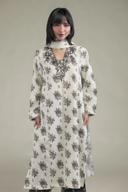 Khaadi Embroidered Lawn 3PC