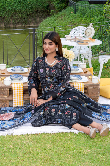 Wania Gold Printed Lawn 3PC