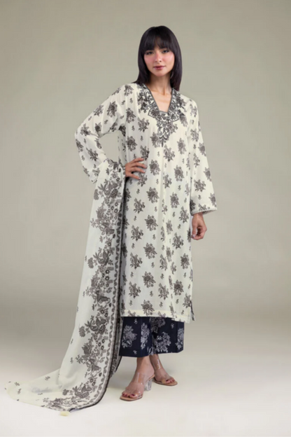 Khaadi Embroidered Lawn 3PC