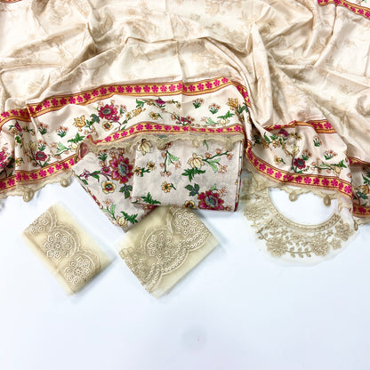 Farasha Embroidered Khaddar With Patches-3PC
