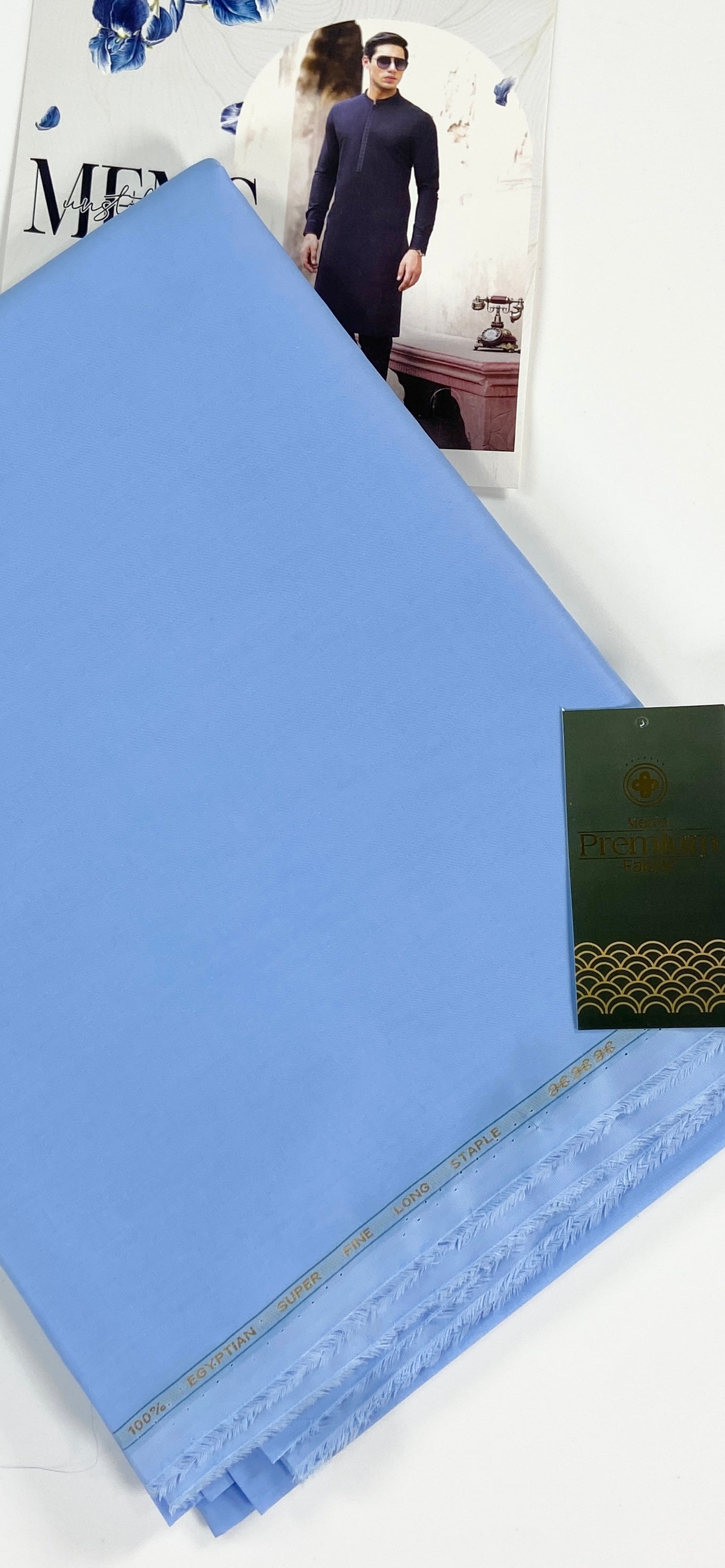 Taqwa Silver Storm Men’s Summer Cotton Unstitched Suit