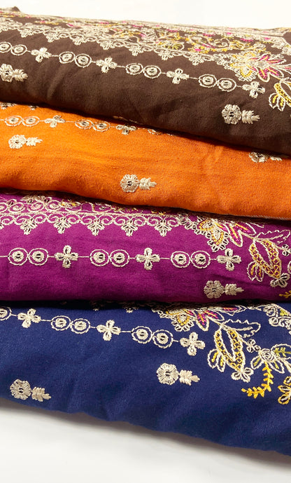Pack of 4 – Bareeze Style Embroidered Karandi Fabric 2-PC