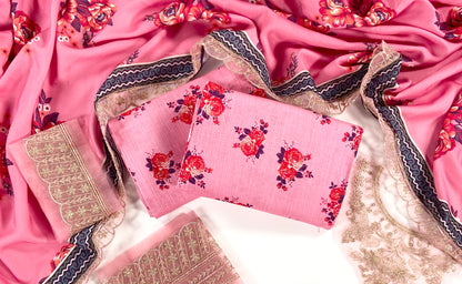 Charizma Printed Slub Khaddar With Emb Patches 3PC