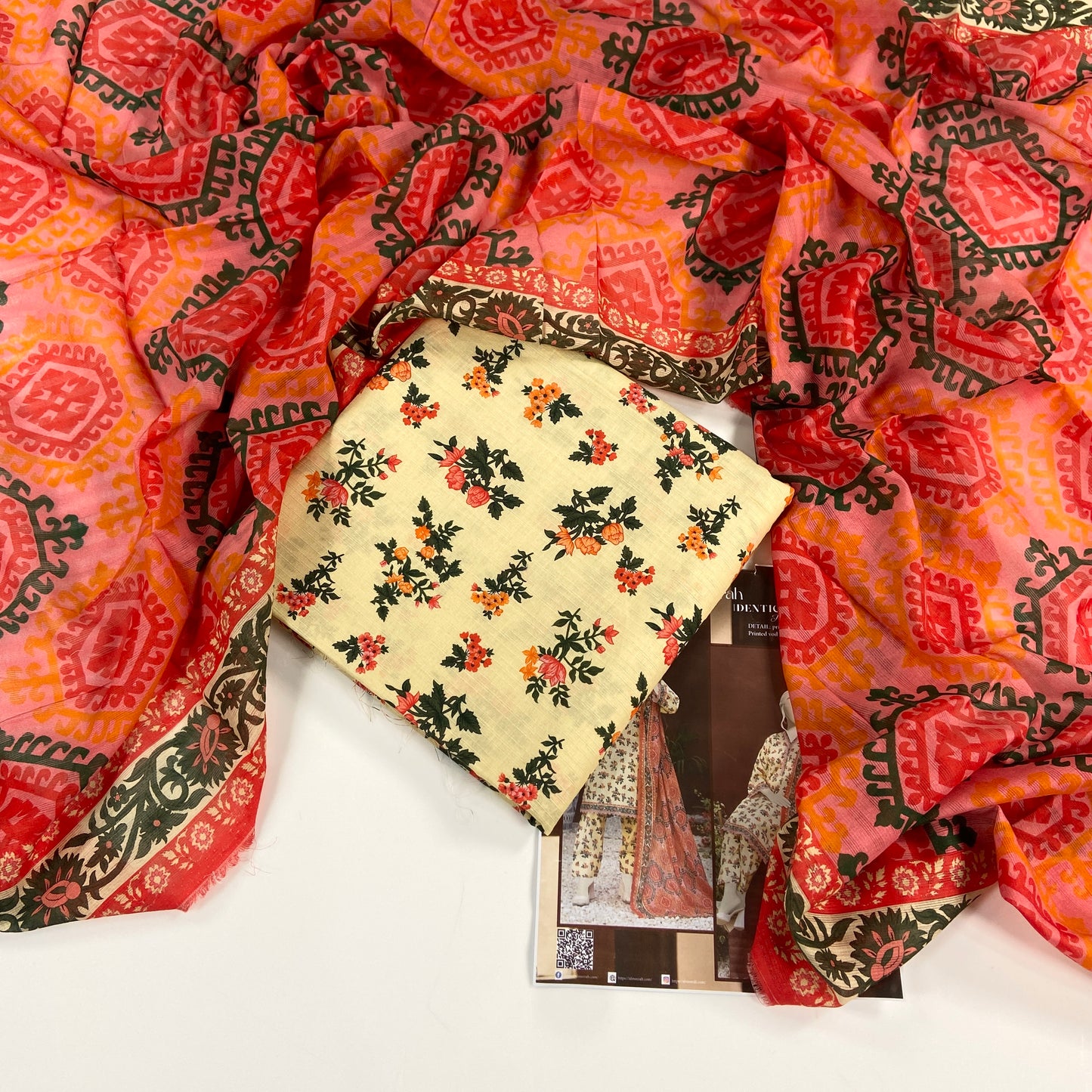 Almeerah Digital Printed Stripe Dora 3PC