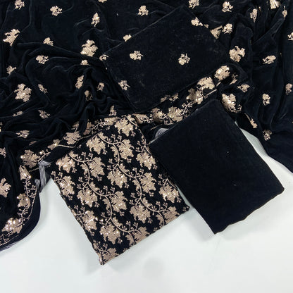 Maria B Luxury Velvet Embroidered Suit – 3PC
