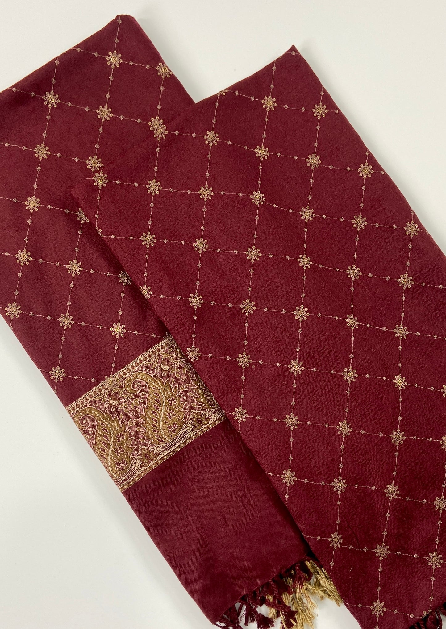 Embroidered Pashmina Jacquard Shawl