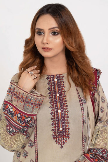 Gull-e-Noor By Anaya Noor Prints & Emb Patch Lawn 3-PC