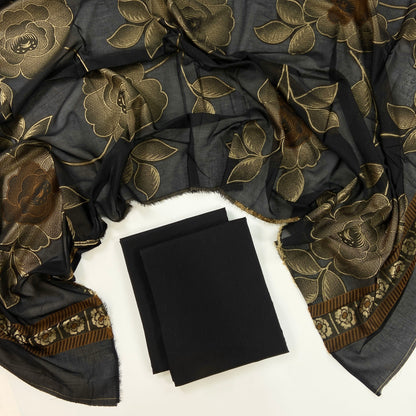 Self Jacquard Voil Shawl 3PC Unstitched