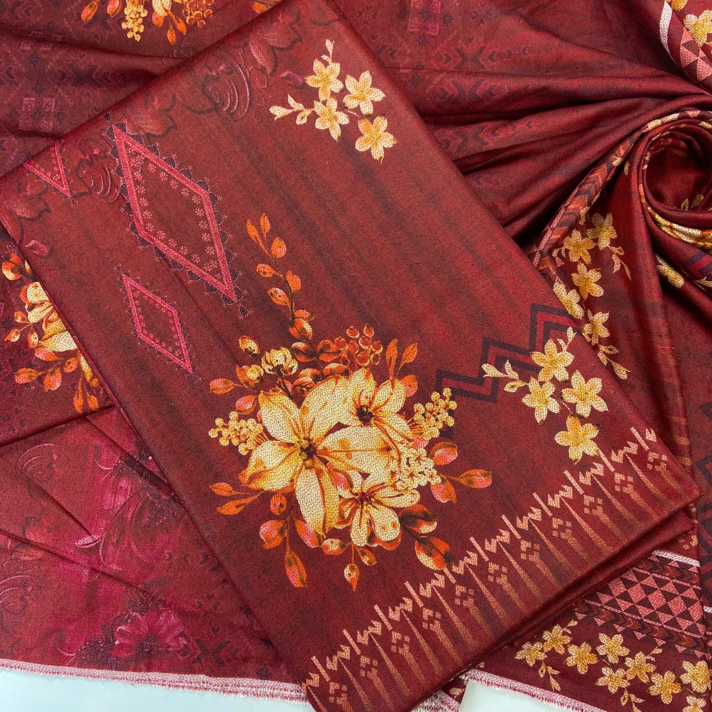 Digital Printed Wool Dhanak-Shirt