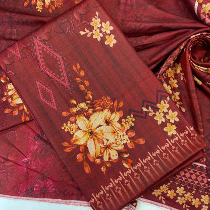 Digital Printed Wool Dhanak-Shirt