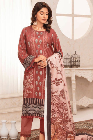 Falak By Feroza Printed Slub Linen-3PC