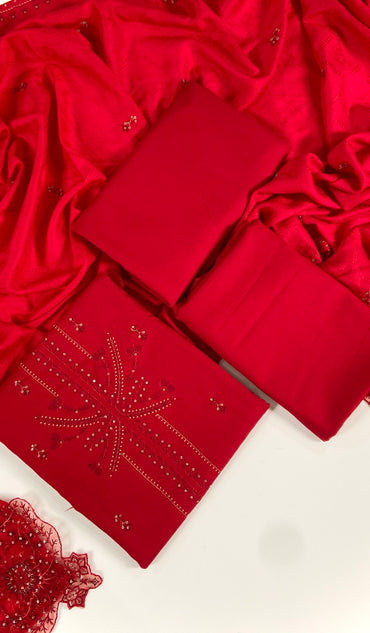Anaya Noor Embroidered Dhanak 3PC