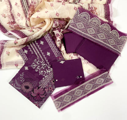 Anaya Noor Embroidered Linen With Patches