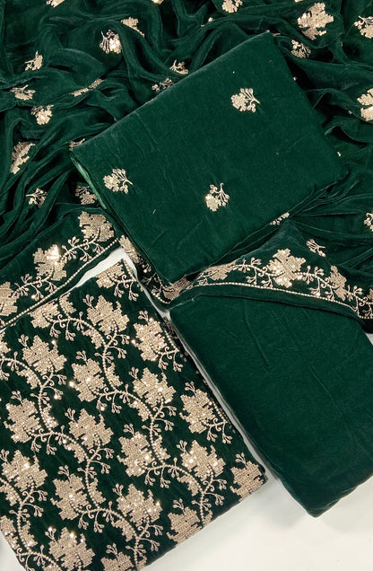 Maria B Luxury Velvet Embroidered Suit – 3PC