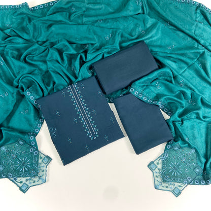 Anaya Noor Embroidered Dhanak 3PC