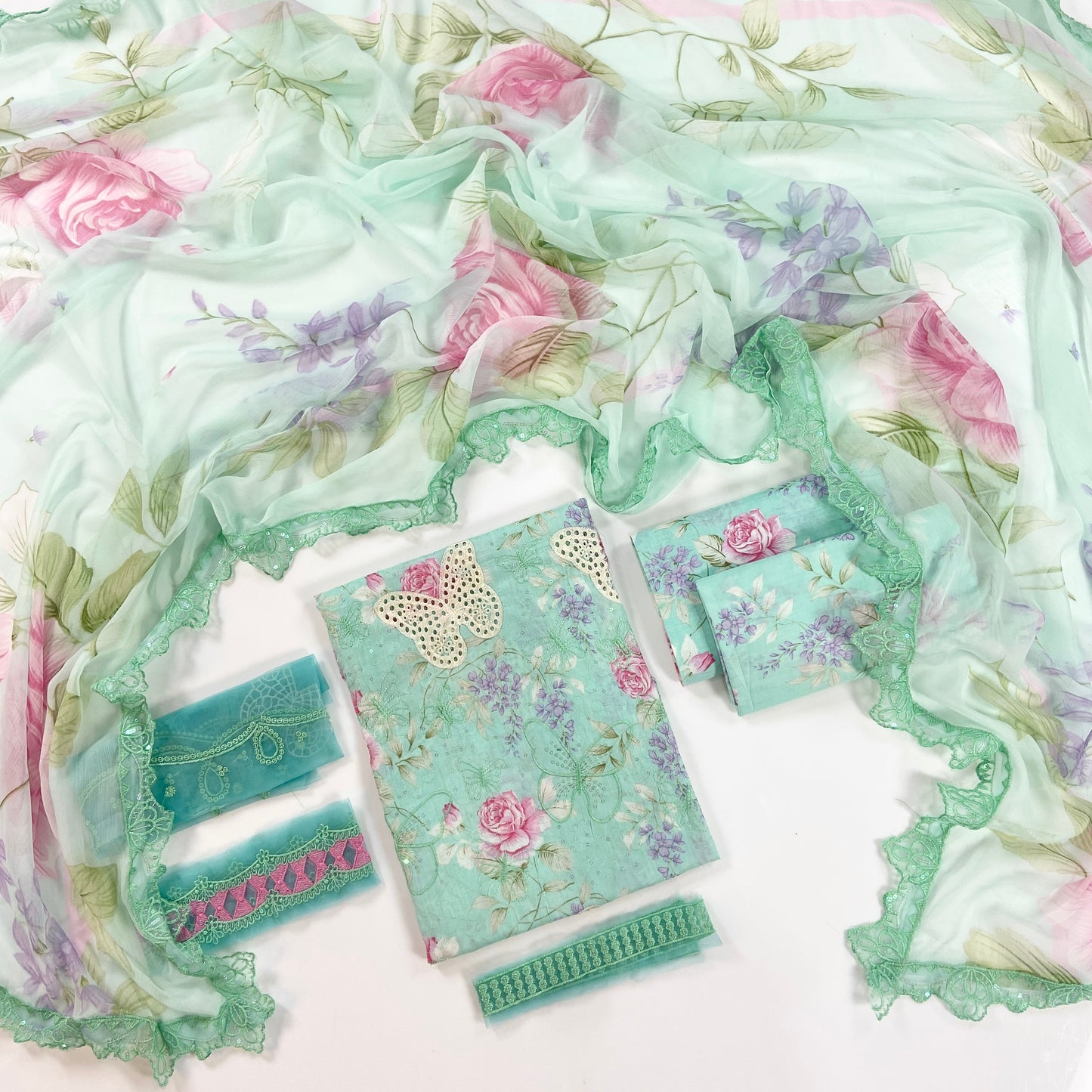 Maria B Embroiderd & Digital Printed Lawn 3PC