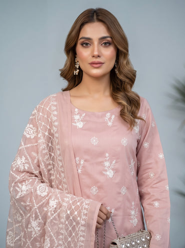 White Rose By Anaya Noor Emb Viscose 3PC