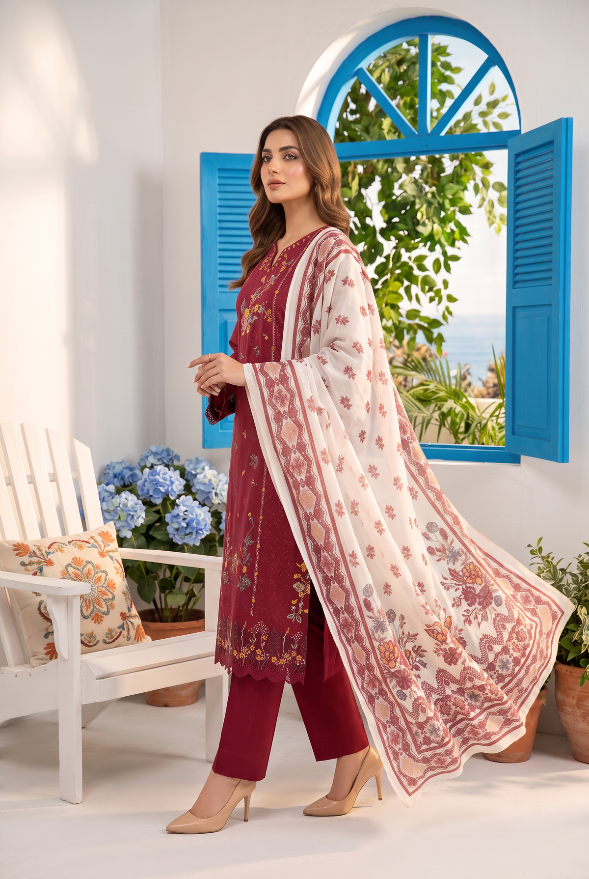 Sukhaina By Anaya Noor Fully Emb Slub Marian 3PC