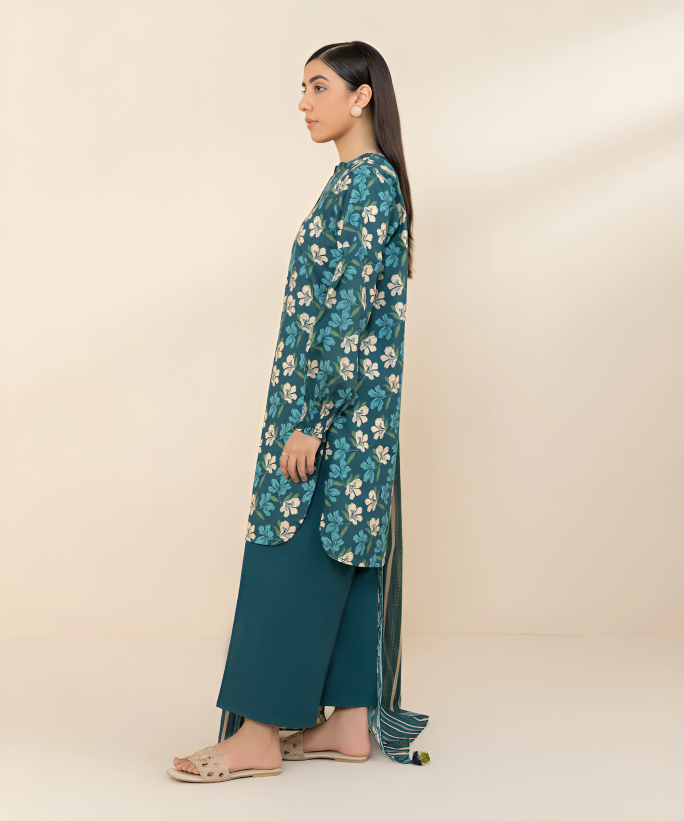 Sapphire Digital Printed Linen 3-PC