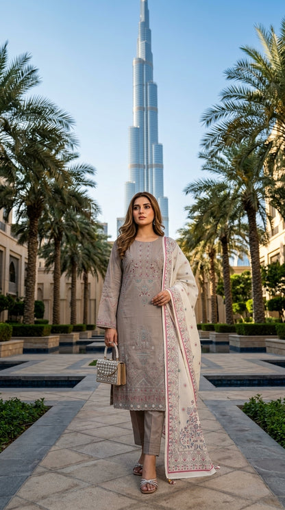 Kashmala By Anaya Noor Heavy Emb Khaddar With Woolen Shawl 3PC