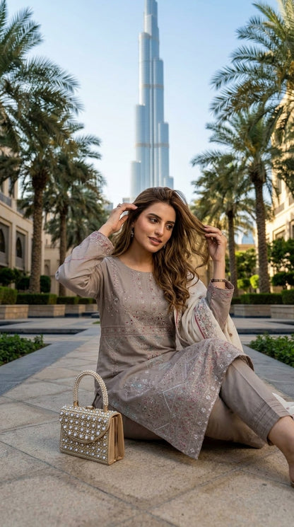Kashmala By Anaya Noor Heavy Emb Khaddar With Woolen Shawl 3PC