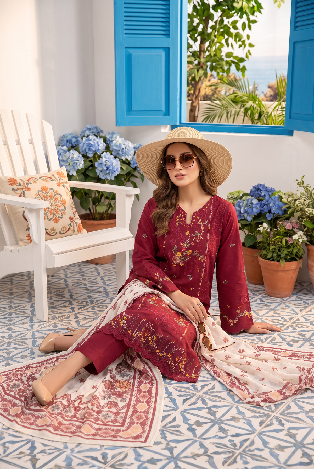Sukhaina By Anaya Noor Fully Emb Slub Marian 3PC