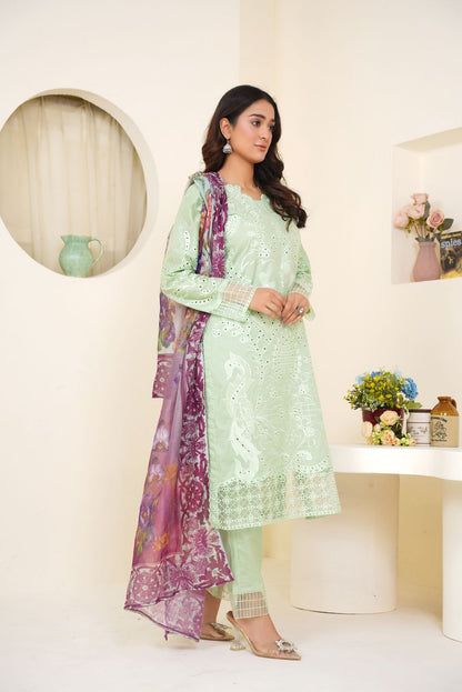 Mushq Embroidered Cambric 3-PC