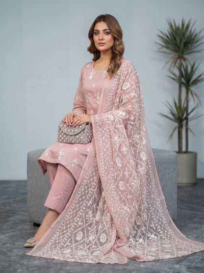 White Rose By Anaya Noor Emb Viscose 3PC