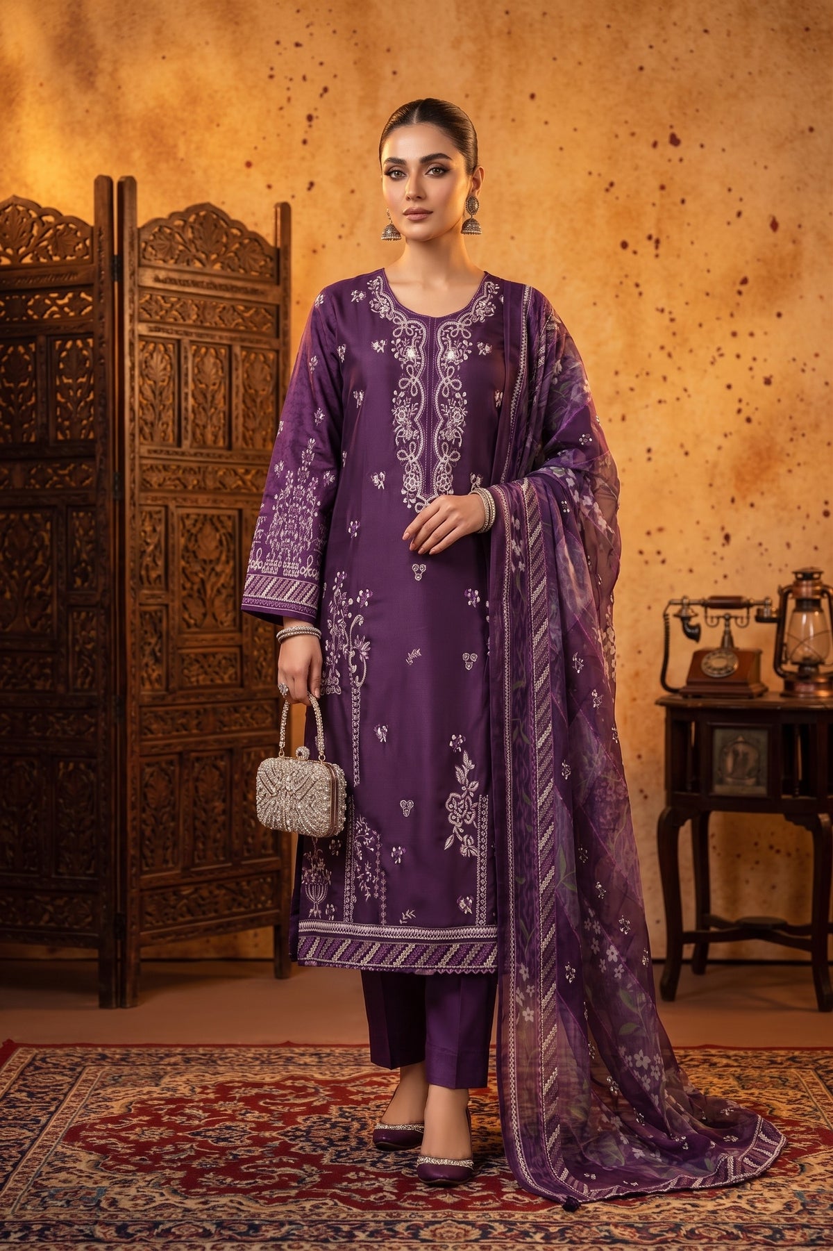 Lazer Kari By Anaya Noor Emb Viscose 3PC
