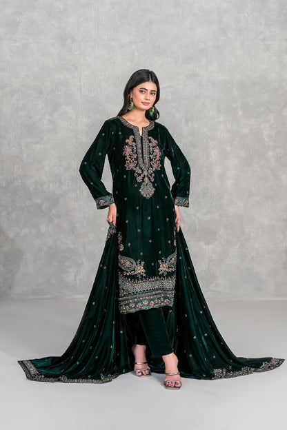 Sincera By Tawakkal Luxury Fancy Emb Cutdana Velvet 3PC