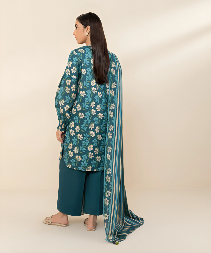 Sapphire Digital Printed Linen 3-PC
