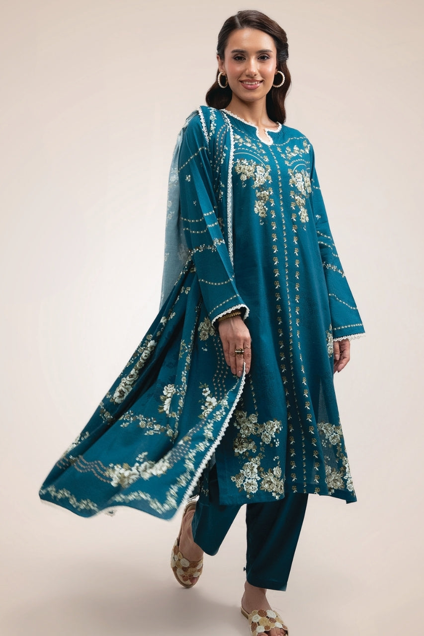 Raqs By Uneq Digital Printed Cotton Viscose 3PC