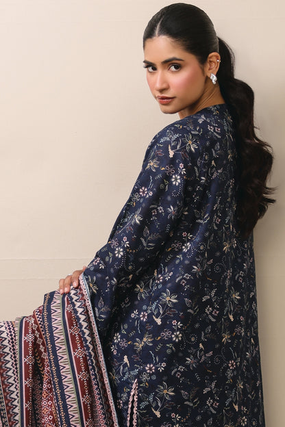 Raqs By Uneq Digital Printed Slub Khaddar 3PC