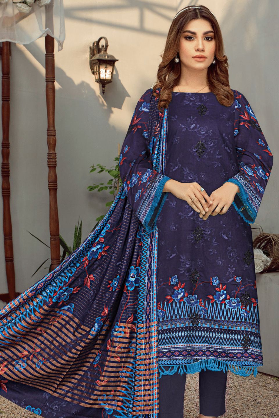 Anaya Noor VOL-10 Digital Printed Embroidered Lawn 3 Piece Unstitched Summer Collection 2024