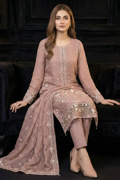Hafsa | Dressline | Semi-Stitched - Organza