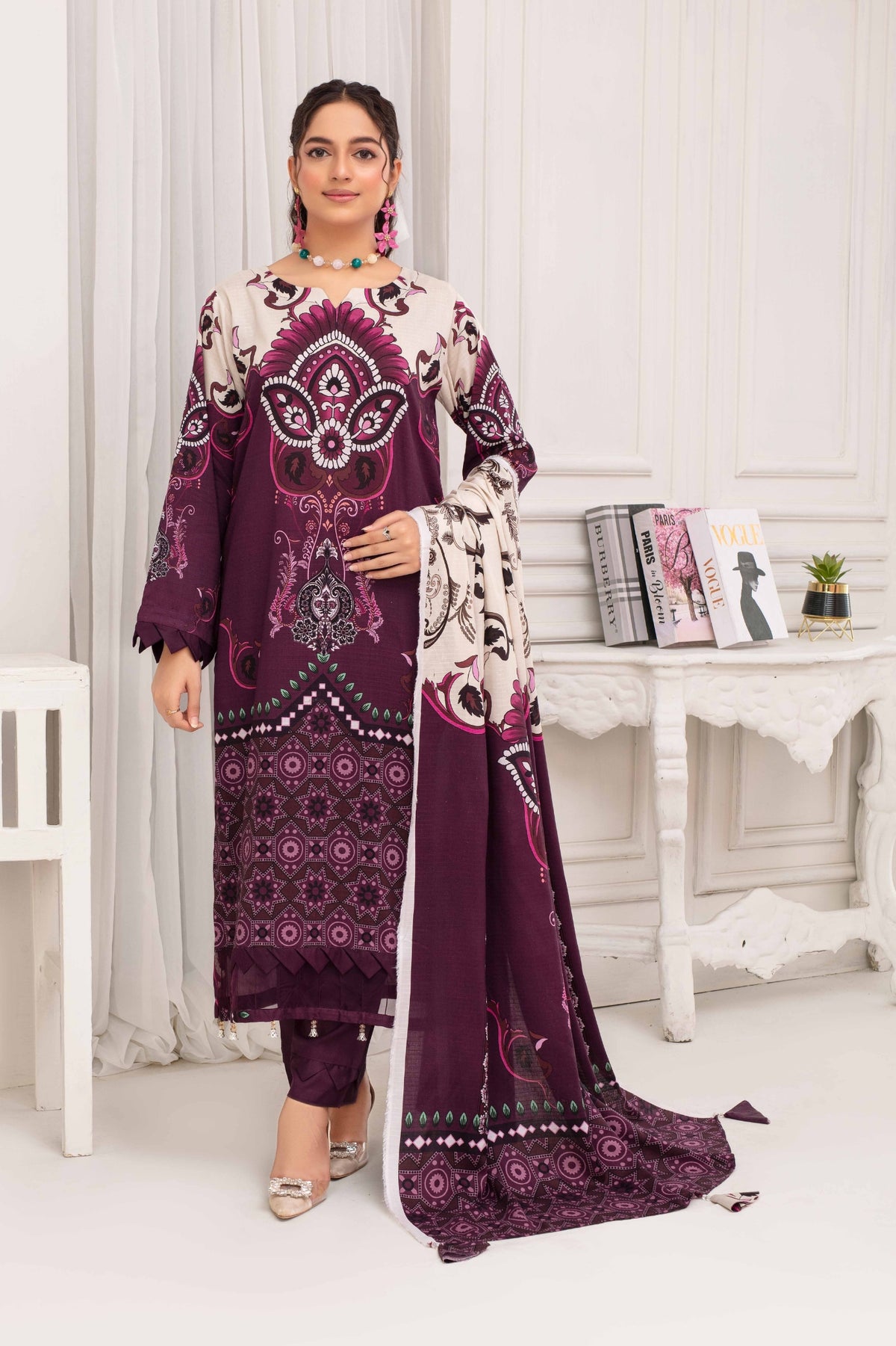 Fabiha By Feroza Digital Printed Bana Dora Staple Linen 3PC
