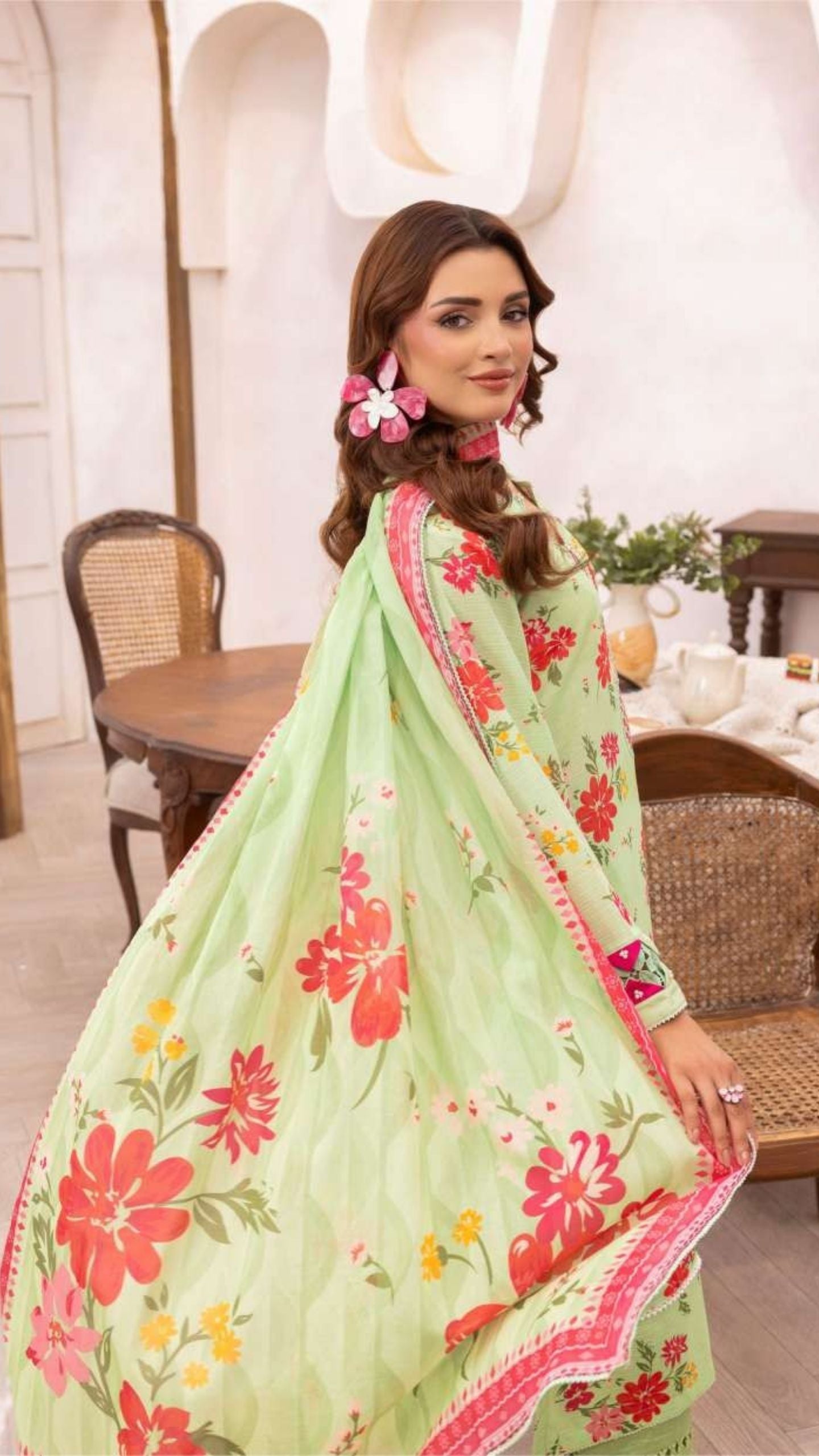 Coral Premium Doria Printed Lawn 3-PC