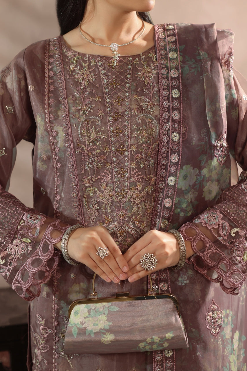 Afsanah By Pak Fabrics Luxury Embroidered Organza Stitched 3PC