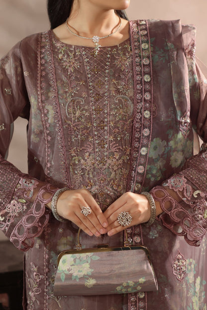Afsanah By Pak Fabrics Luxury Embroidered Organza Stitched 3PC