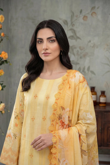 Zevek By Anaya Noor Printed & Chickenkari Lawn 3PC