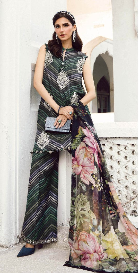 Maria B Embroiderd & Digital Printed Lawn 3PC