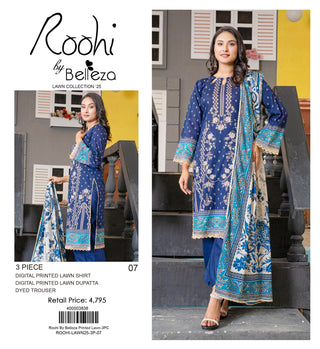 Roohi By Belleza Printed Lawn 3-PC