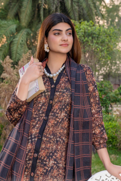 Wania Gold Printed Lawn 3PC