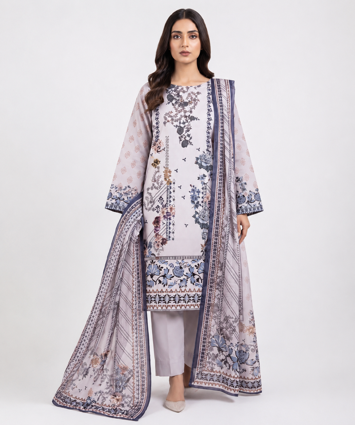 Anaya Digital Printed Linen 3PC