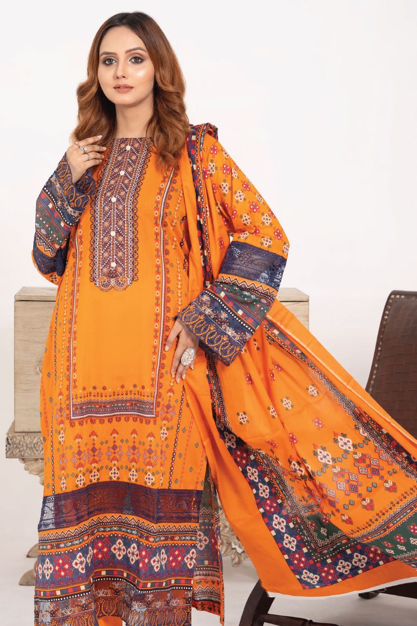 Gull-e-Noor By Anaya Noor Prints & Emb Patch Lawn 3-PC