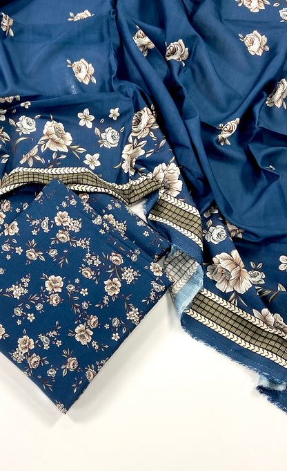 Anaya Noor Printed Bana Dora Slub Linen 3PC