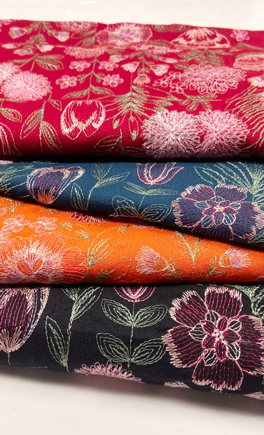 Pack of 4 – Bareeze Style Embroidered Karandi Fabric 2-PC