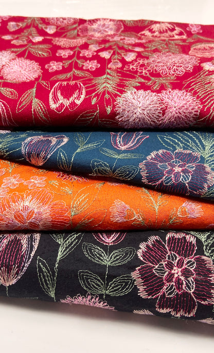 Pack of 4 – Bareeze Style Embroidered Karandi Fabric 2-PC